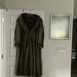 Full length Raccoon coat, medium large
